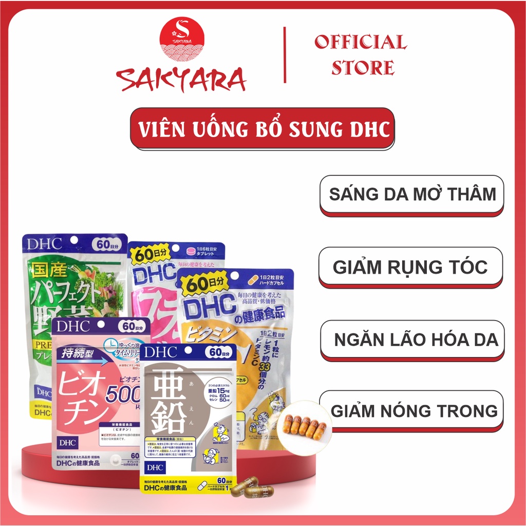 Viên Uống DHC Bổ Sung Các Loại Vitamin C E, DHC Trắng Da Giảm Mụn Giảm Rụng Tóc Nội Địa Nhật