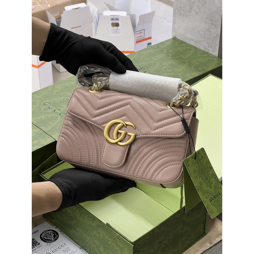 Túi GC Marmont Mini Tag Vàng Da Thật Size 22 Full Box