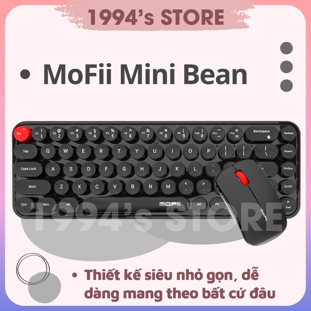 Bộ bàn phím giả cơ + chuột không dây MoFii Candy Mini Bean cho máy tính bàn,PC, laptop, tivi, máy tính bảng, điện thoại