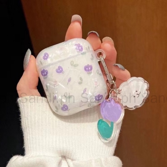 Ốp lưng AirPods 4 Tide Shell Pattern Flowers AirPods Case IMD Soft AirPods 1 / 2 / 3 / Pro Pro2 Case