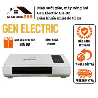 Máy sưởi gốm ceramic gắn tường Gen Electric GH-02 treo phòng khách sưởi nhà tắm sấy quần áo điều khiển nhiệt độ từ xa
