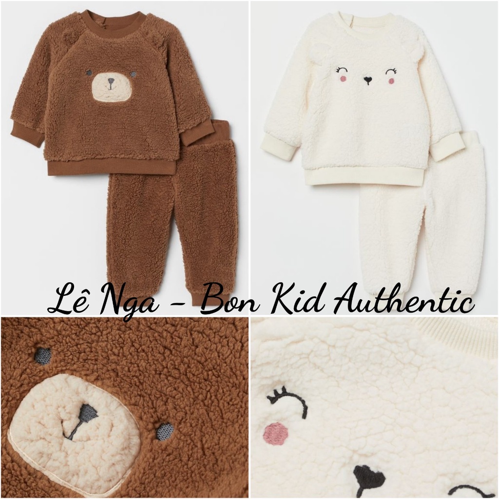 Set bộ lông cừu dầy ấm HM JAPAN chính hãng size từ 4-6m đến 3-4y