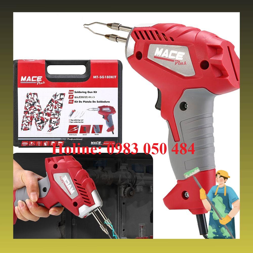 Mỏ hàn xung sung hàn linh kiện điện tử 180w mỏ hàn nóng nhanh 180w tặng kèm đầu hàn dự phòng
