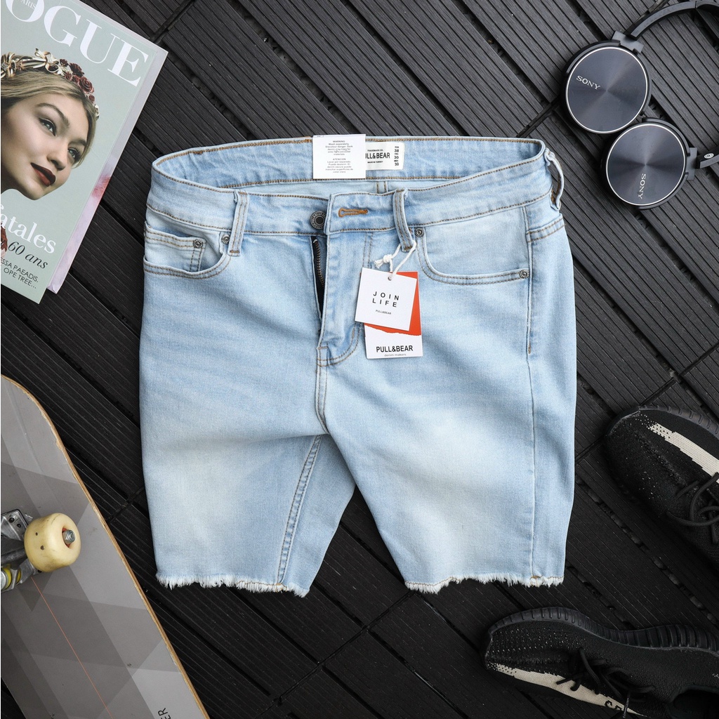 [ CAO CẤP ] Quần short jean, quần lửng jean nam wash màu đẹp, tua rua cá tính PB001