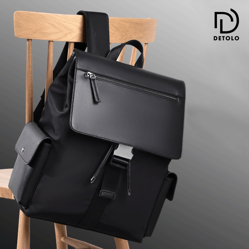 Balo Da DETOLO đựng laptop 14 15,6" công sở phong cách sang trọng
