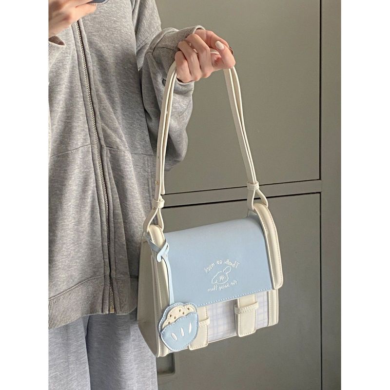 Túi Đeo Vai Họa Tiết Sọc Caro Phong Cách Preppy Hợp Thời Trang