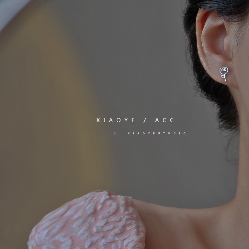 Bông Tai Mạ Bạc 925 Hình Hoa Tulip Phong Cách Mới Cao Cấp G112