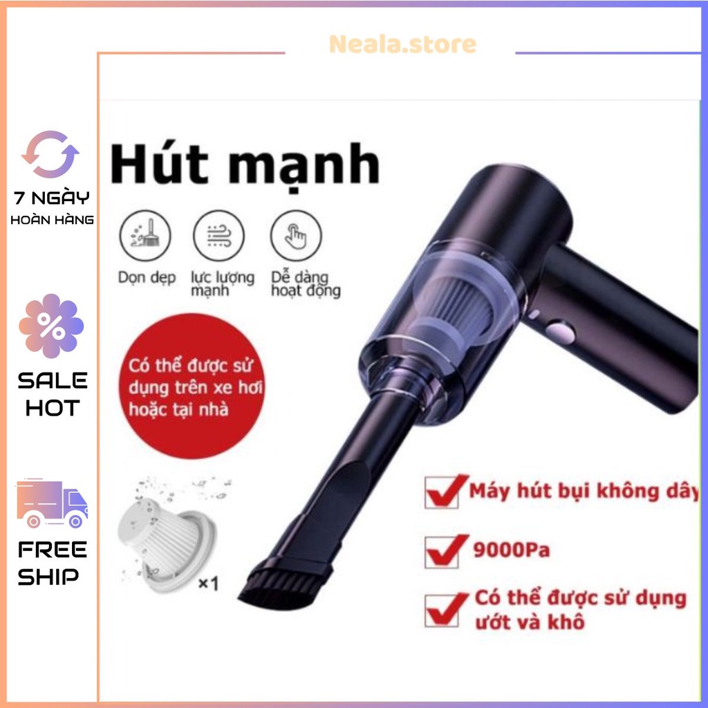 Máy hút bụi cầm tay, Máy hút bụi không dây đa năng sử dụng hút bụi ô tô,bàn phím máy tính, bụi giường