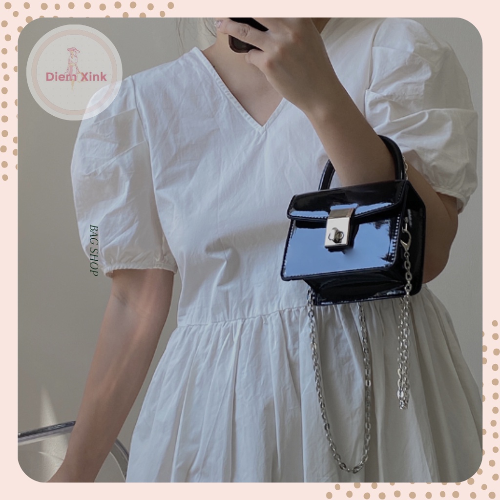 Túi Xách Nữ Đẹp Túi Mini Đeo Chéo Da Pu Bóng Cao Cấp Dáng Cứng Đi Chơi Tết Chụp Hình Phong Cách Thời Trang Hàn Quốc T 13