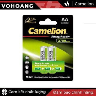 Bộ 2 pin sạc AA Camelion MẪU MỚI 2700mAh (Hợp Lực)