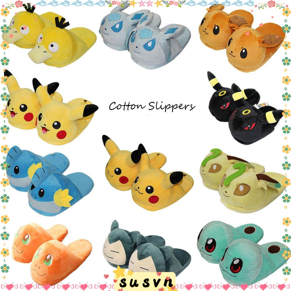 Susvn Dép Bông Cotton Đi Trong Nhà Hình Pokemon Quà Tặng Cho Người Lớn