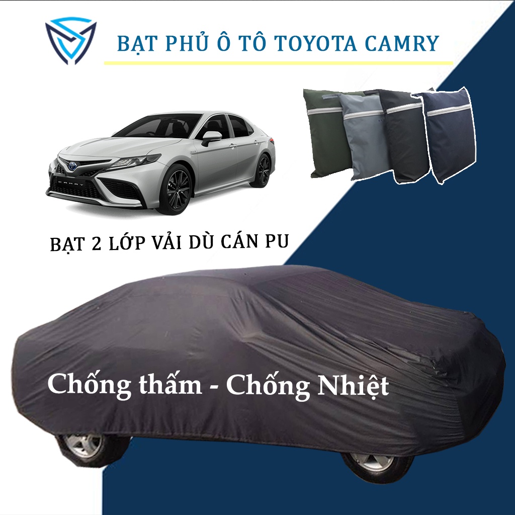 Bạt phủ ô tô Camry cao cấp vải dù cán da cao cấp che nắng, chống mưa, chống gió và chống bụi bẩn, áo trùm xe cao cấp