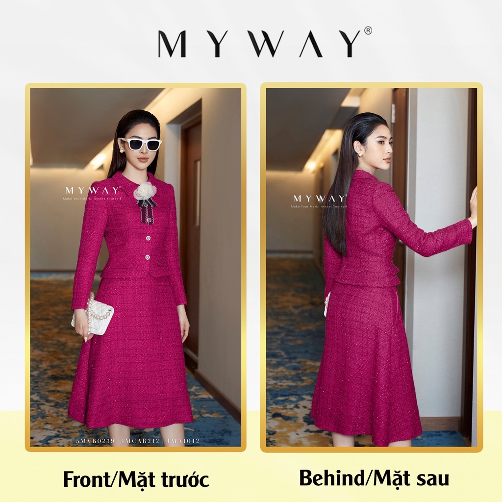 Sét Áo Vest Dạ Và Chân Váy Vest Dạ Tweed MY WAY Dáng Xòe Cao Cấp 5MVB0239 - 1MCAB242