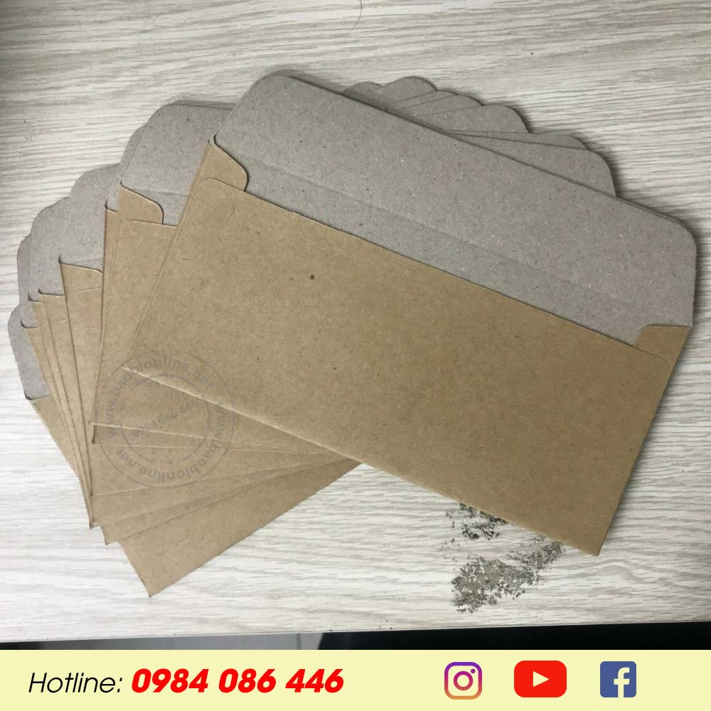 BAO THƯ KRAFT NHẬT KHÔNG IN NẮP NGANG 8 x 16.5 CM - BAOBIONLINE