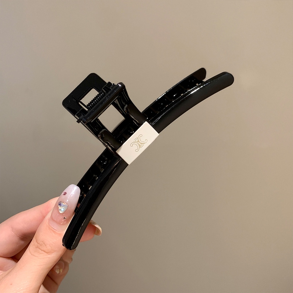 Kẹp Tóc Cỡ Lớn Màu Đen Đơn Giản Phong Cách Hàn Quốc 2022