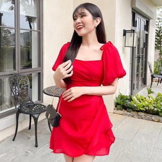 Đầm HANNA - Đầm trễ vai nhún eo