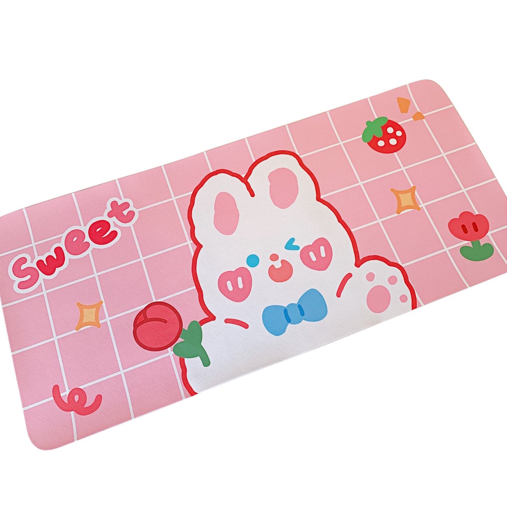 Tấm Lót Chuột Và Bàn Phím Máy Tính Họa Tiết Thỏ / Gấu Hoạt Hình Dễ Thương Trang Trí Bàn Ăn