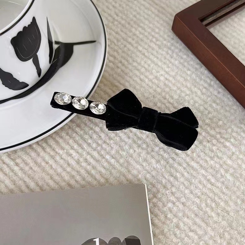 Kẹp Tóc Hình Nơ Đính Đá Phong Cách Thời Trang Nhật Hàn