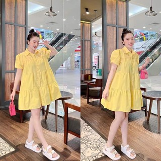 Váy Sơ Mi Babydoll Dáng Tầng Form Thoải Mái