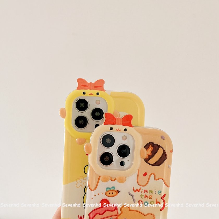 Ốp Điện Thoại Mềm Hình Gấu Pooh Và Quái Vật Nhỏ Cho iPhone 14 13 12 11 Pro Max Xs Max Xr X 7 8 6 6s Plus