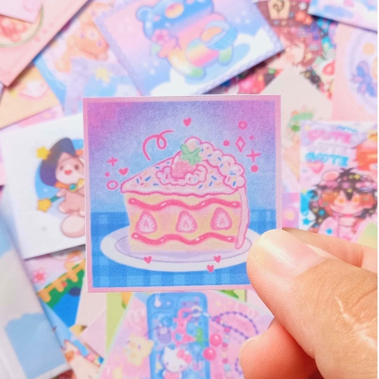 Tem niêm phong độc quyền 4x4cm dán túi giấy, sticker có keo dán sẵn, niêm phong hộp carton,