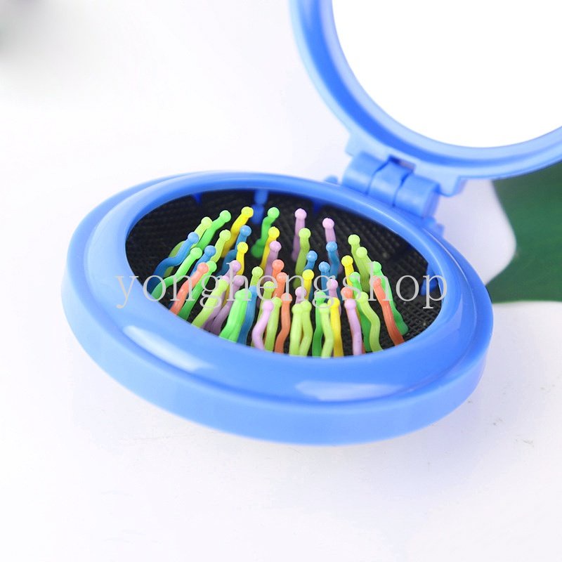 Lược Chải Tóc Mini Màu Cầu Vồng Có Thể Gấp Gọn Tiện Dụng