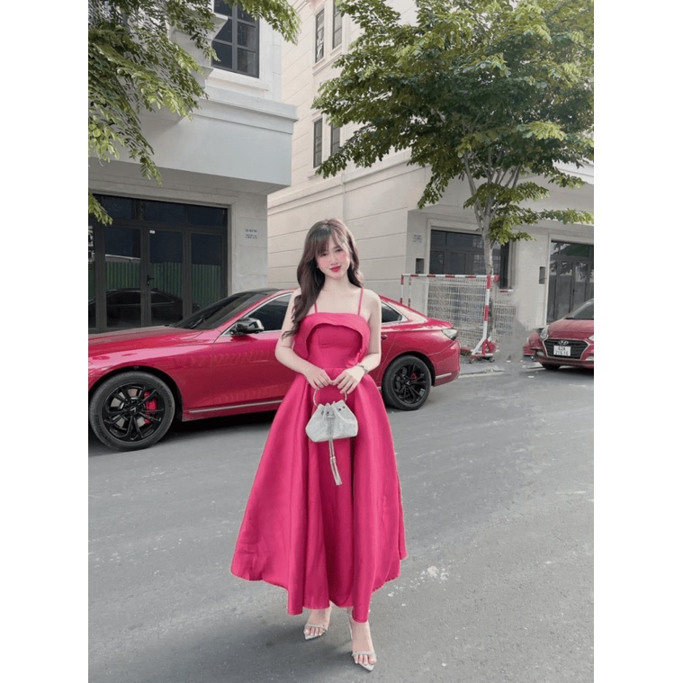 ĐẦM XINH LẠI VỀ | ĐẦM TAPTA HAI DÂY BÈO NGỰC KIỂU DÁNG XÒE DÀI SIÊU CHANH SẢ MẶC ĐI TIỆC THÌ HẾT NƯỚC CHẤM UP