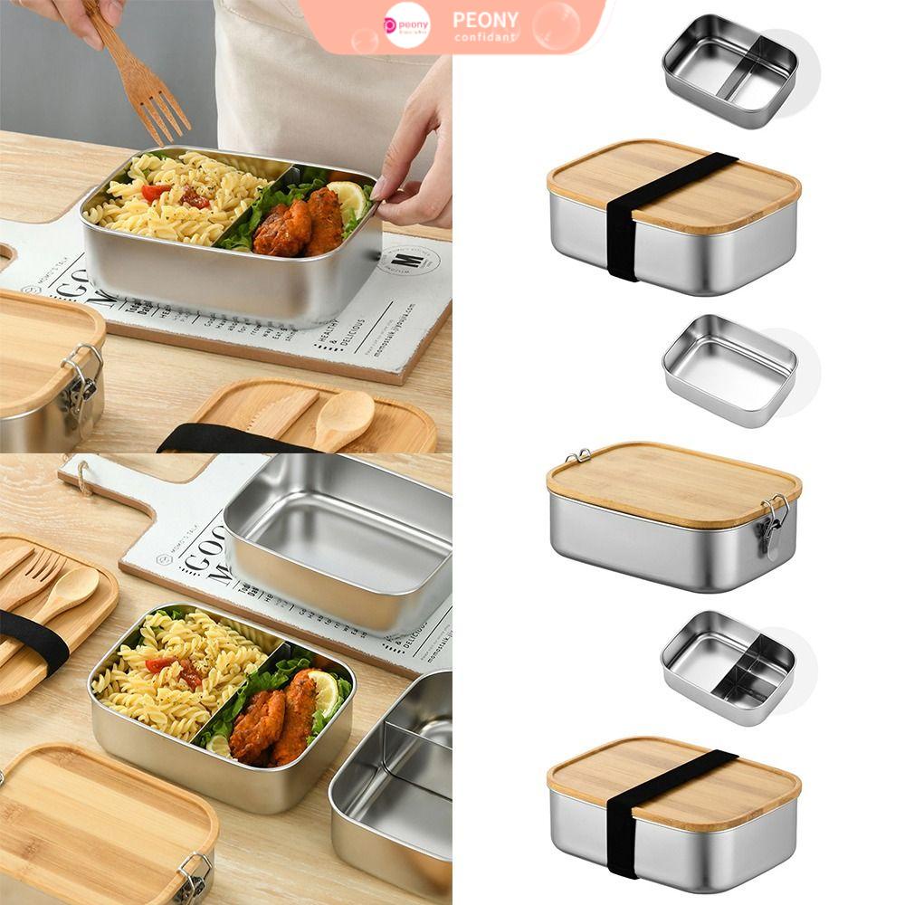 Hộp Đựng Cơm Trưa Bằng Gỗ Chia Ngăn Chống Rò Rỉ Hình Chữ Nhật Tiện Dụng Cho Học Sinh / Nhân