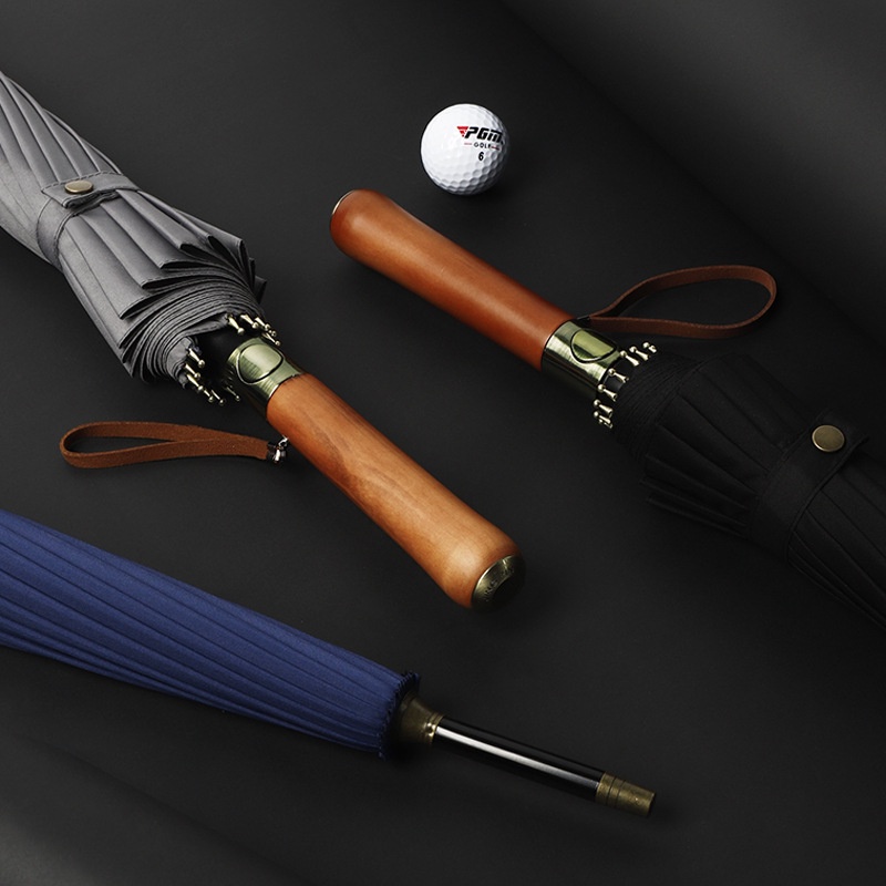 Dù Chơi golf 16 Cạnh Tay Cầm Dài Bằng Gỗ Chống Gió Oversize Dành Cho Nam