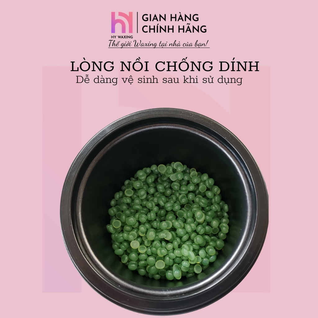 [CHE TÊN] Combo 100gr Sáp Hồng Dừa + Nồi Nấu Sáp Wax Lông Chống Dính Mini HY WAXING + Mỡ Trăn Tặng Que