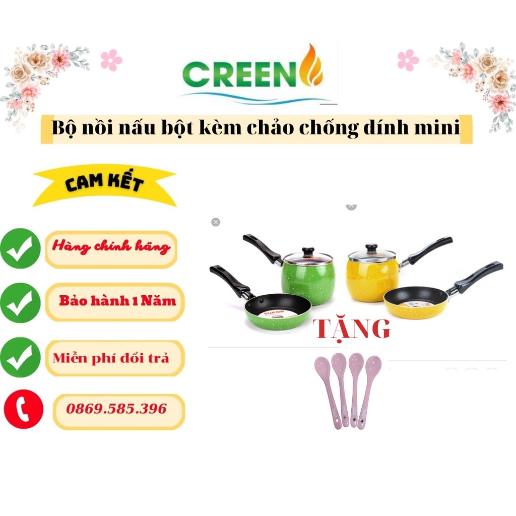 Bộ nồi nấu bột kèm chảo chống dính mini Supor Bobo cho bé
