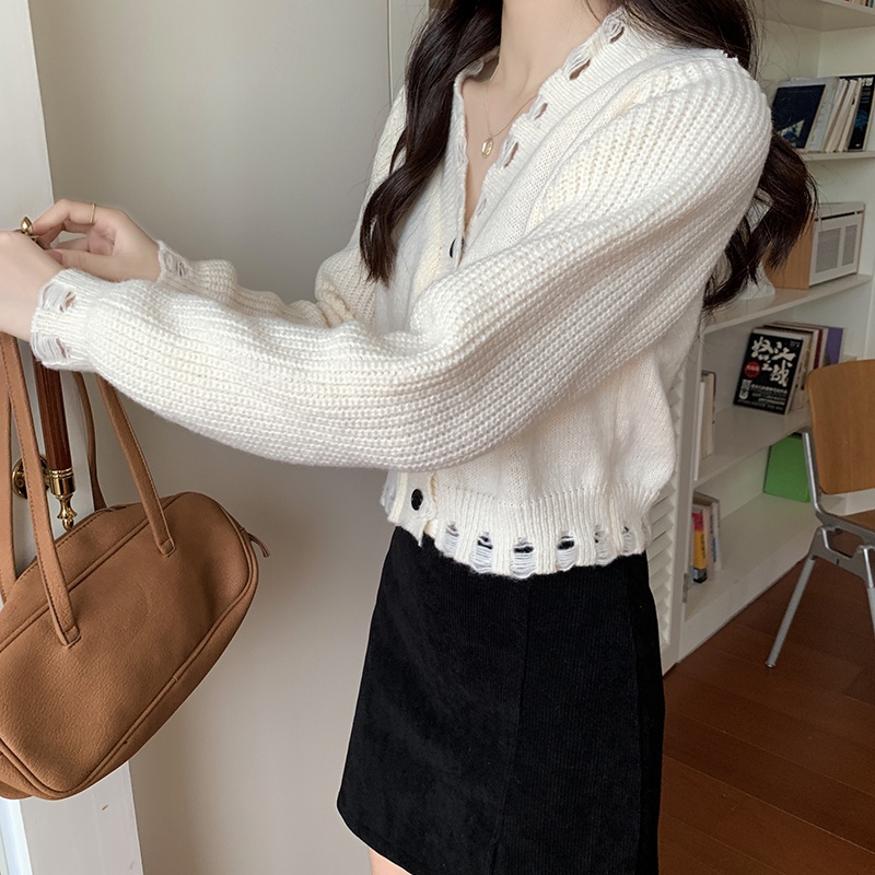 Áo Khoác cardigan Dệt Kim Cổ Chữ V Thiết Kế Mới Thời Trang Mùa Thu Đông Dành