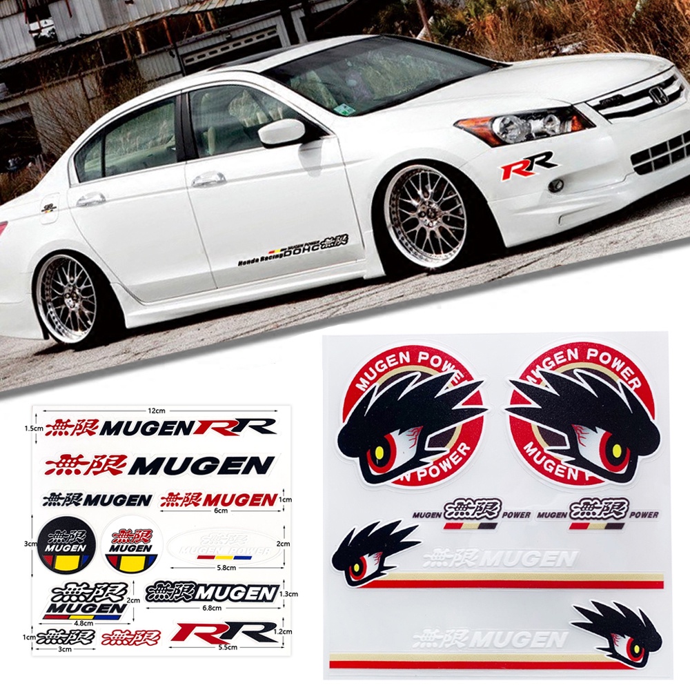Honda Mugen Power Commander Eye Polymer Car Decal 3D PU Sticker Trọn bộ