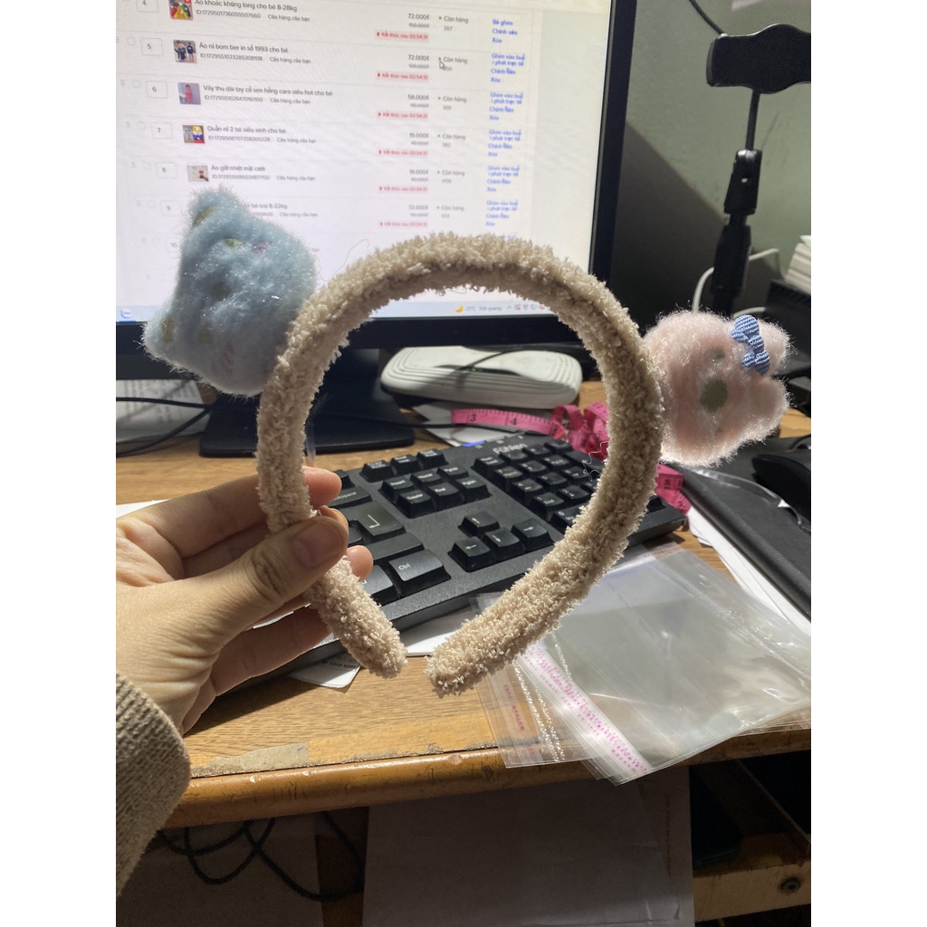 Băng Đô Cài Tóc Họa Tiết Mèo Kitty Melody Dễ Thương Cho Bé