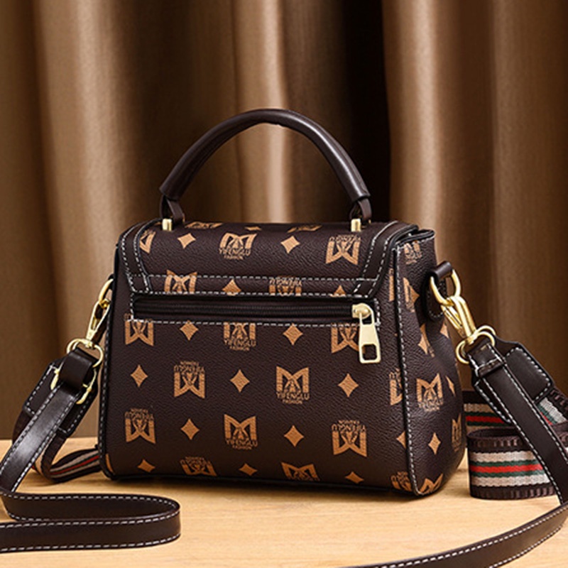 Túi đeo chéo IELGY bản rộng in họa tiết phong cách cổ điển thời trang cho nữ