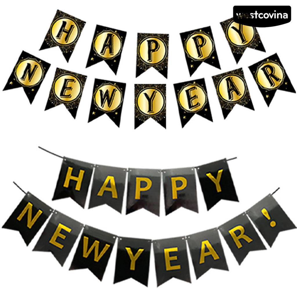 [Hot]☃1 Bộ Dây Cờ Chữ Màu Vàng Đen Đa Năng Chống Phai Màu