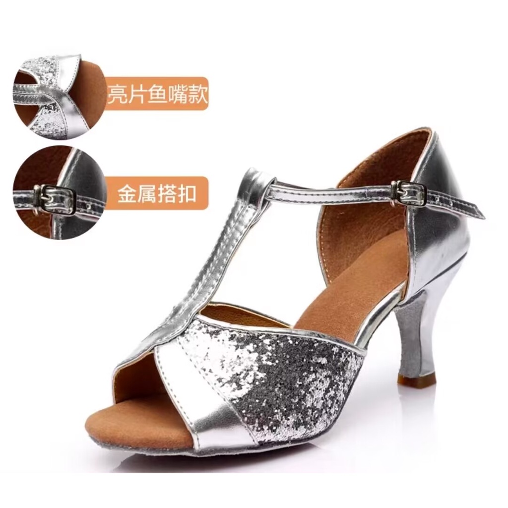 Giày Cao Gót Nhảy Latin Cao 5.5cm Màu Đen Thời Trang Cho Nữ