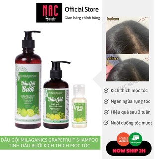 Dầu Gội Milaganics Grapefruit Shampoo Tinh Dầu Bưởi Kích Thích Mọc Tóc 25ml - nac beauty
