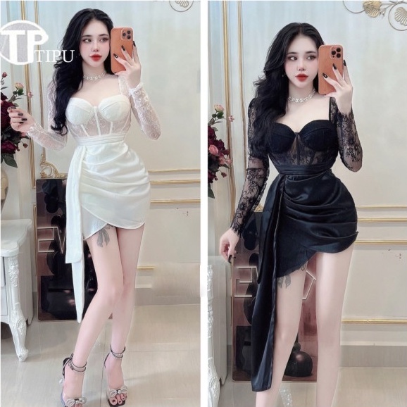 Đầm Cúp Ren Lụa Cao Cấp quyến rũ, sang trọng-CHARLA