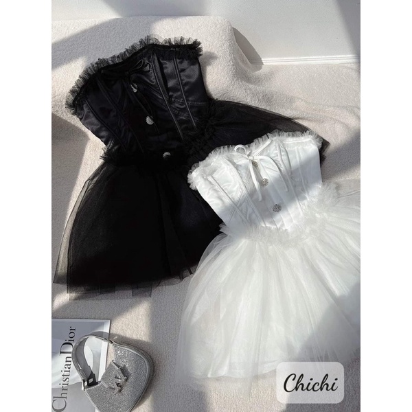 Váy cup voan bồng