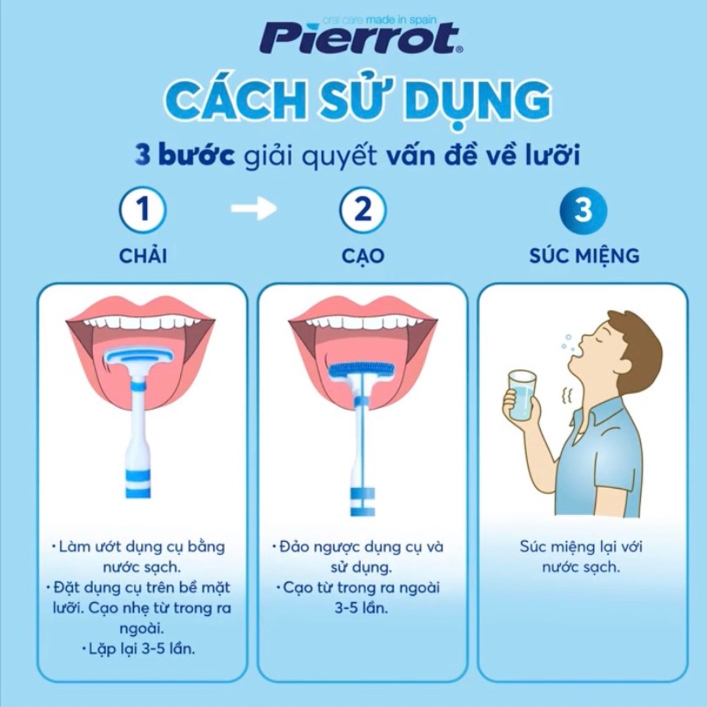 Combo Xịt Thơm Miệng Và Dụng Cụ Làm Sạch Lưỡi PIERROT Phù Hợp Cho Cả Người Nhạy Cảm