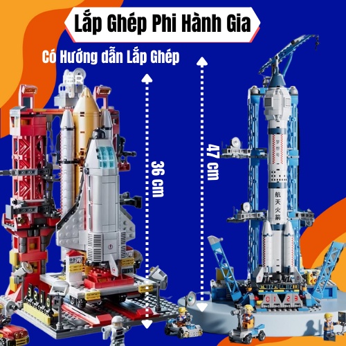 Bộ lắp ghép Tàu Vũ Trụ, Lego Phi Thuyền Không Gian, Lắp Ghép Mô Hình Máy Bay, Phi Hành Gia, Ra Da, Trạm Không Gian