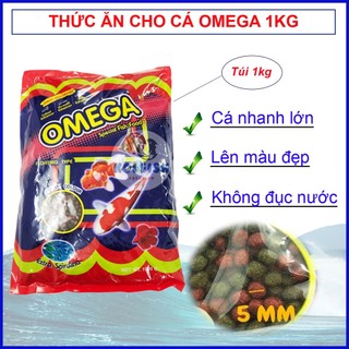 Thức ăn cho cá Omega 500g, 1000g dùng cho cá Koi, cá Vàng, cá Rồng, cá La Hán giúp cá nhanh lớn và lên màu sắc đẹp