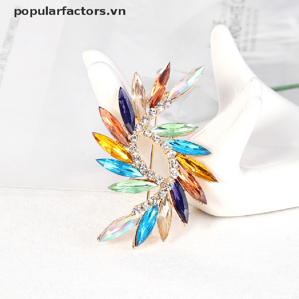 Ghim Cài Áo Đính Đá Pha Lê Nhiều Màu Thời Trang Cho Nữ