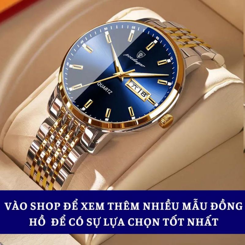 Đồng hồ nam chính hãng POEDAGAR 832 đeo tay dây thép kim loại cao cấp sang trọng