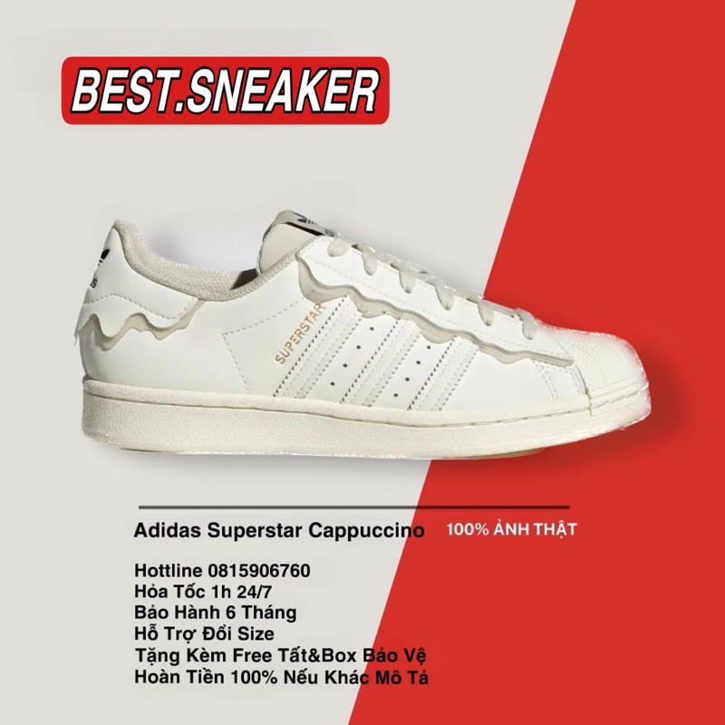 Giày Thể Thao adidas superstar cafe, giày adidas mũi sò nam nữ bản mới nhất Full box bill.