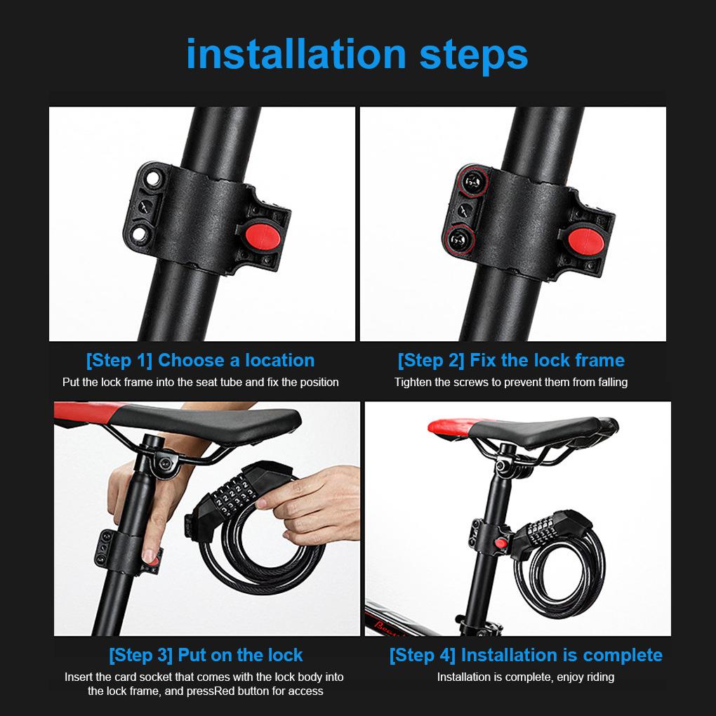 Khóa Mật Khẩu 5 Số Dây Thép Dành Cho Xe Đạp