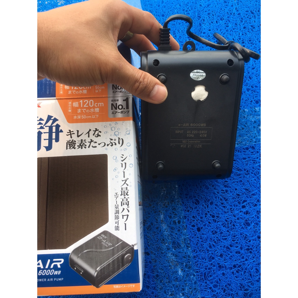 May sủi khí oxy bể cá cảnh,bể thủy sinh GEX E-AIR 6000WB 2 vòi nhập khẩu NHẬT BẢN.