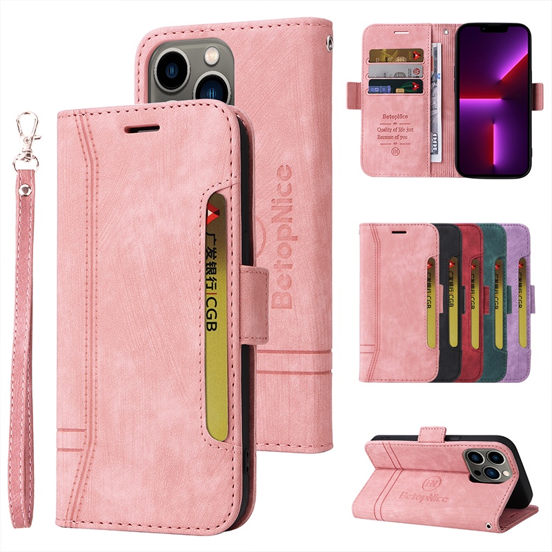 Ốp Điện Thoại Da Nhiều Ngăn Đựng Thẻ Cho IPhone 12 11 Pro XS XR Max I8 I7 I6S Plus se