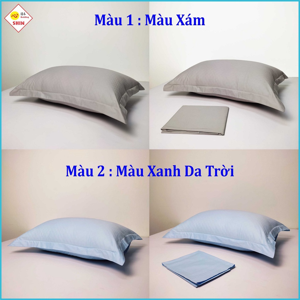 Cặp vỏ gối cotton tự nhiên cao cấp 50x70cm màu xanh da trời